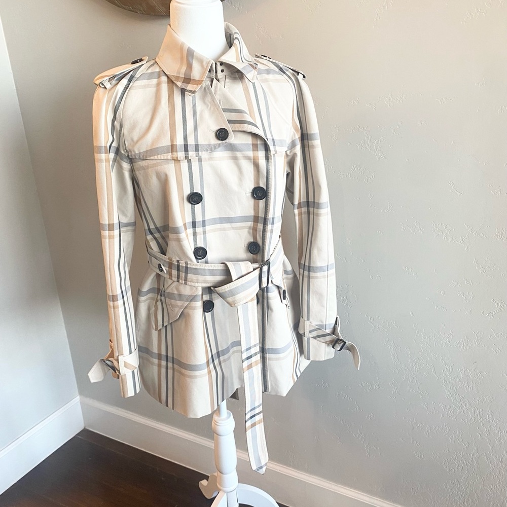 Authentic Coach plaid Trenchcoat